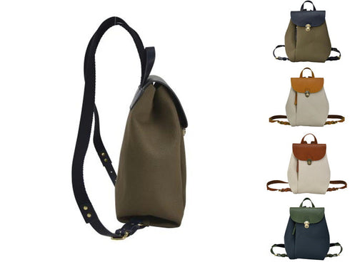 【豊岡鞄 エルダー TN006MR ネイビー/オリーブ】ミニリュック